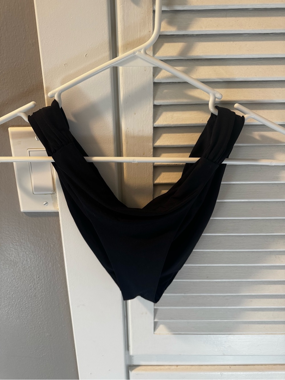 BECCA Black High-Cut Bikini Bottom with Wide Side Bands